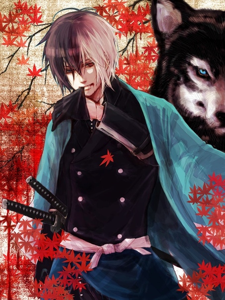 Anime guy with wolf