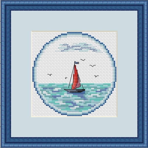 вышивка кораблик